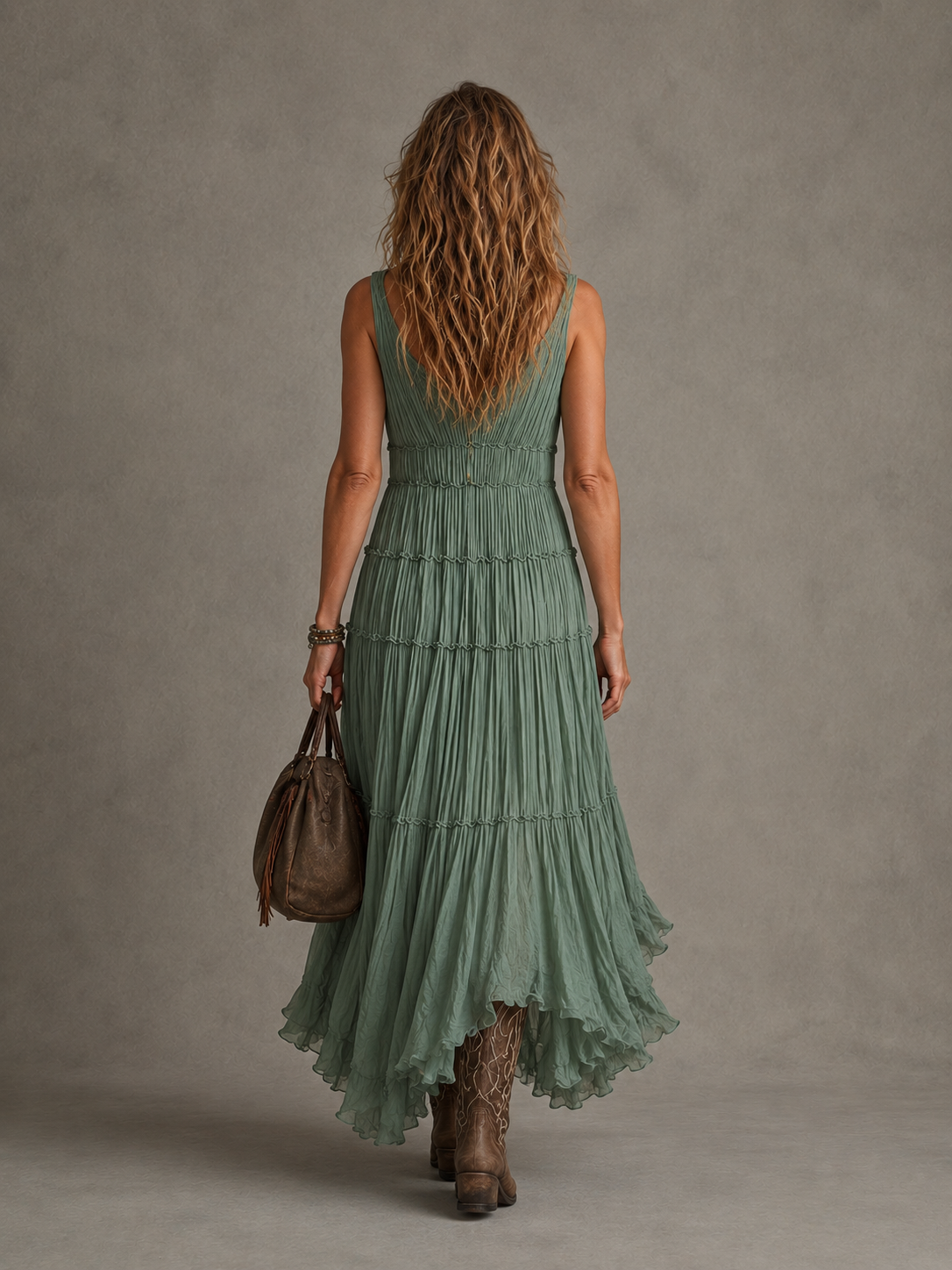 Ava | Gathered V-Neck Maxi
