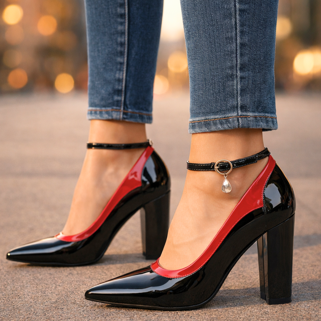 Seraphina™ | Contrast Strap Heels