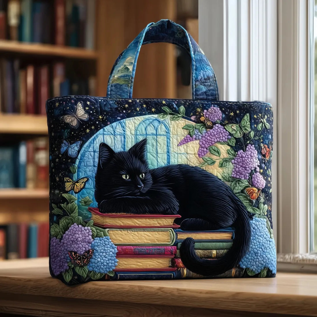 Artisan Bag – Black Cat on Books