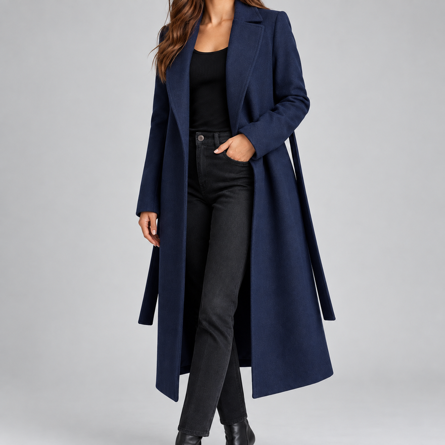 Josie | Belted Long Lapel Coat