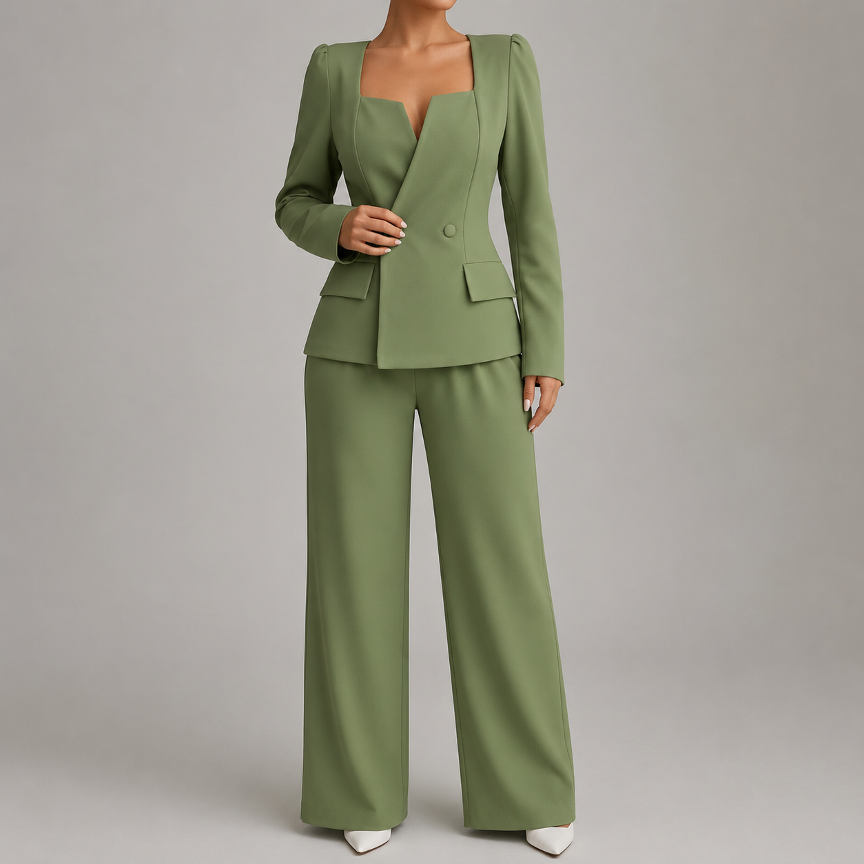Serena™ | Elegant Square-Neck Two-Piece Set