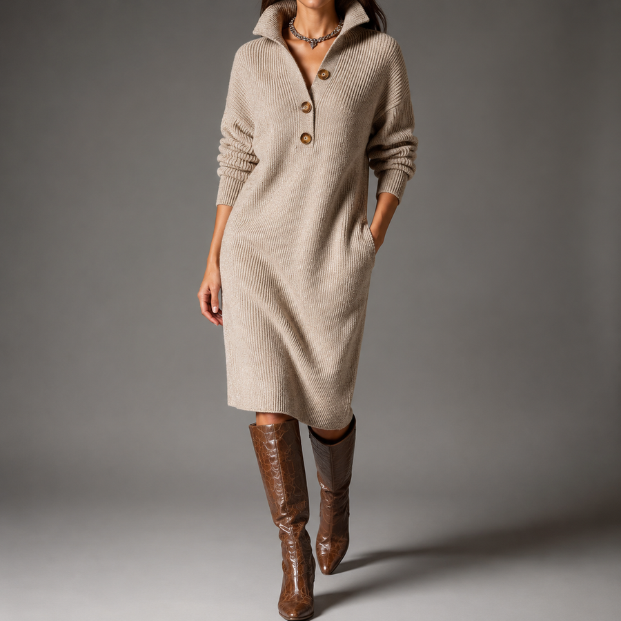 Carmen™ | Warm Knit Midi Dress
