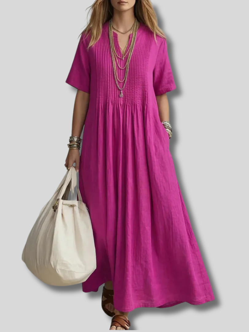 Livia I Pintuck Maxi Dress