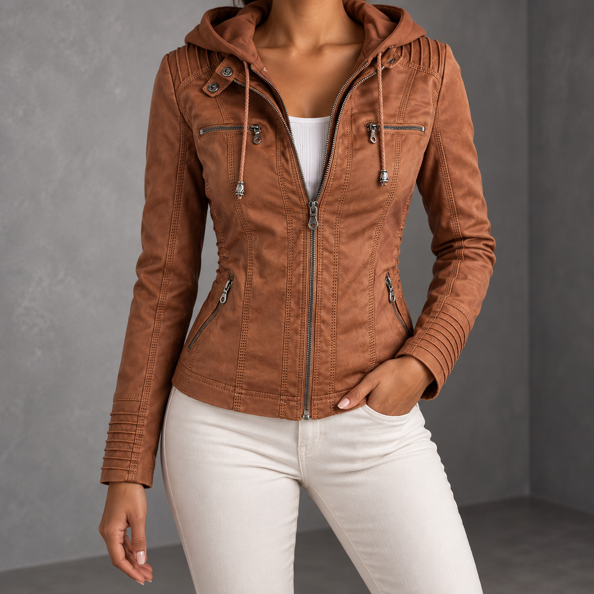Callista | Hooded Moto Jacket