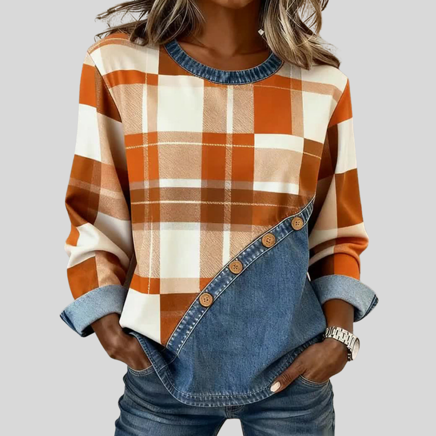 Faylen™ | Patchwork Pullover Top