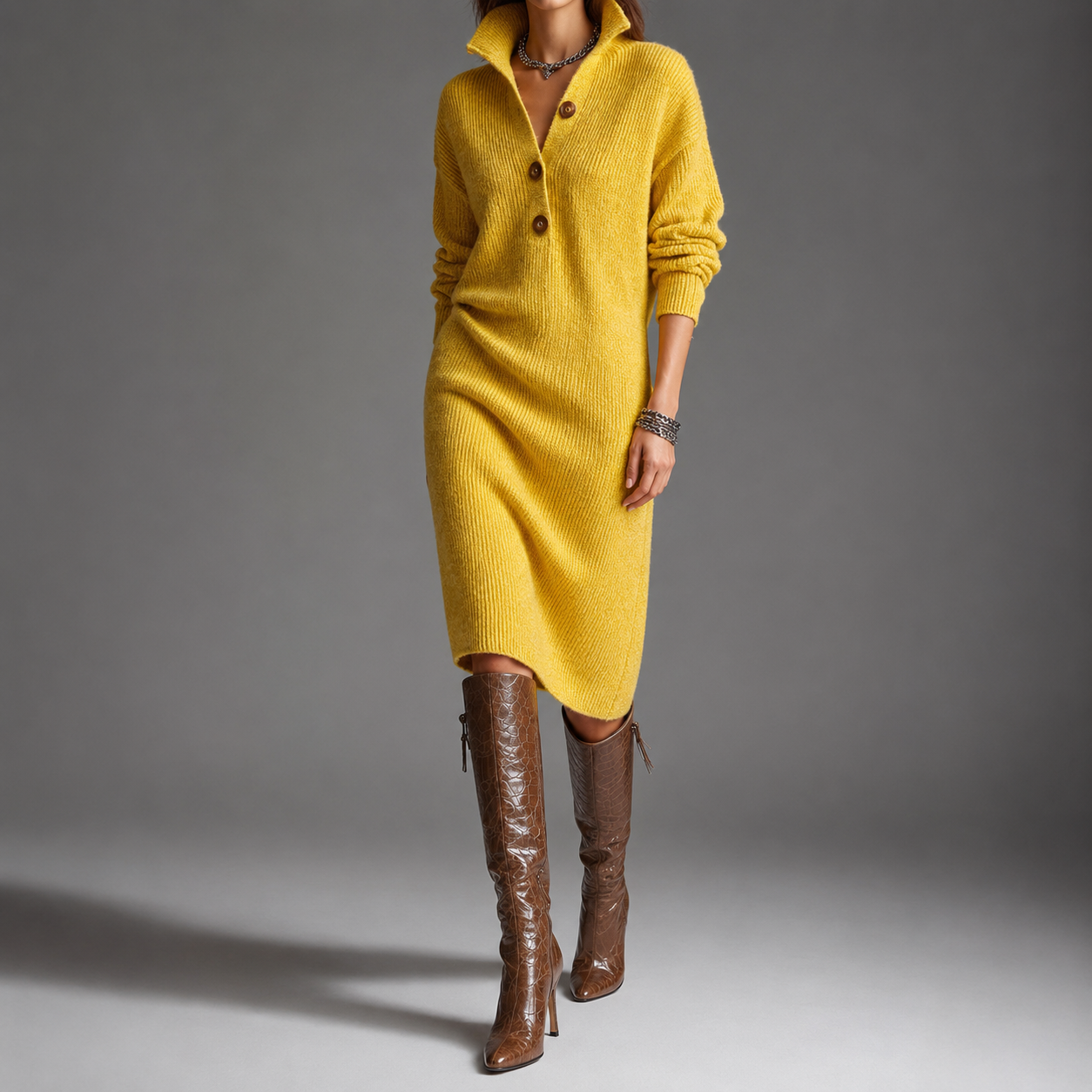 Carmen™ | Warm Knit Midi Dress