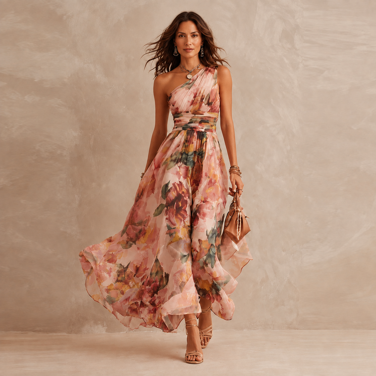Celeste | One-Shoulder Floral Maxi