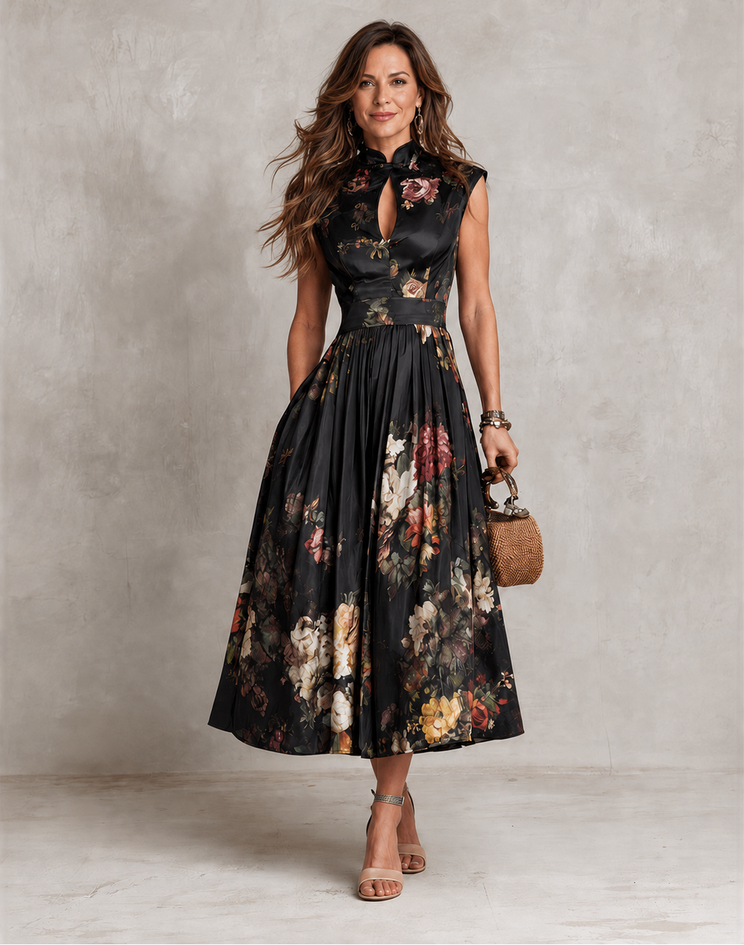 Mia | Keyhole Pleated Satin