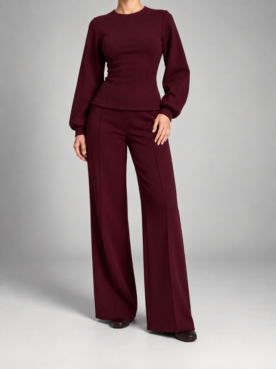 Valessia™ | Elegant Wide-Leg Two-Piece Set