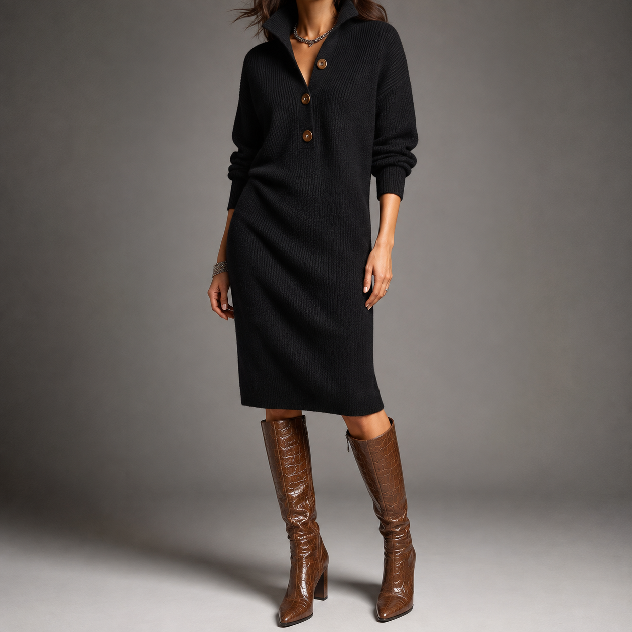 Carmen™ | Warm Knit Midi Dress