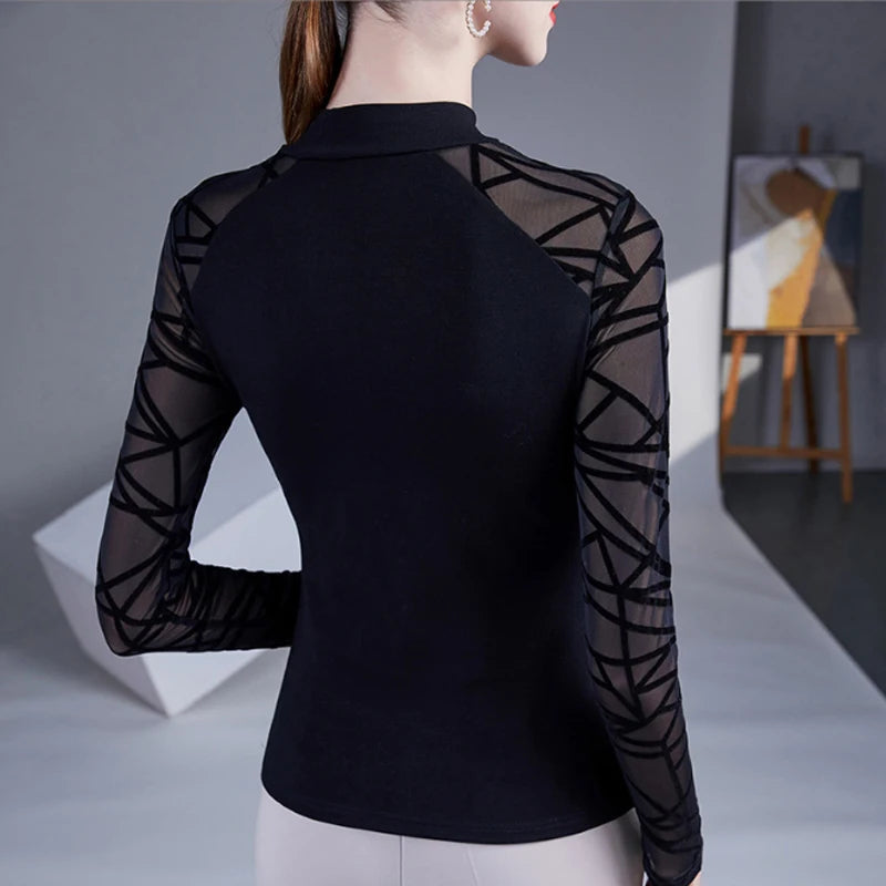 Celeste™ | Elegant Mesh Sleeve Top