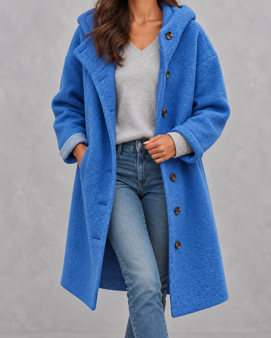 Eleanor | Longline Hooded Button-Front Coat
