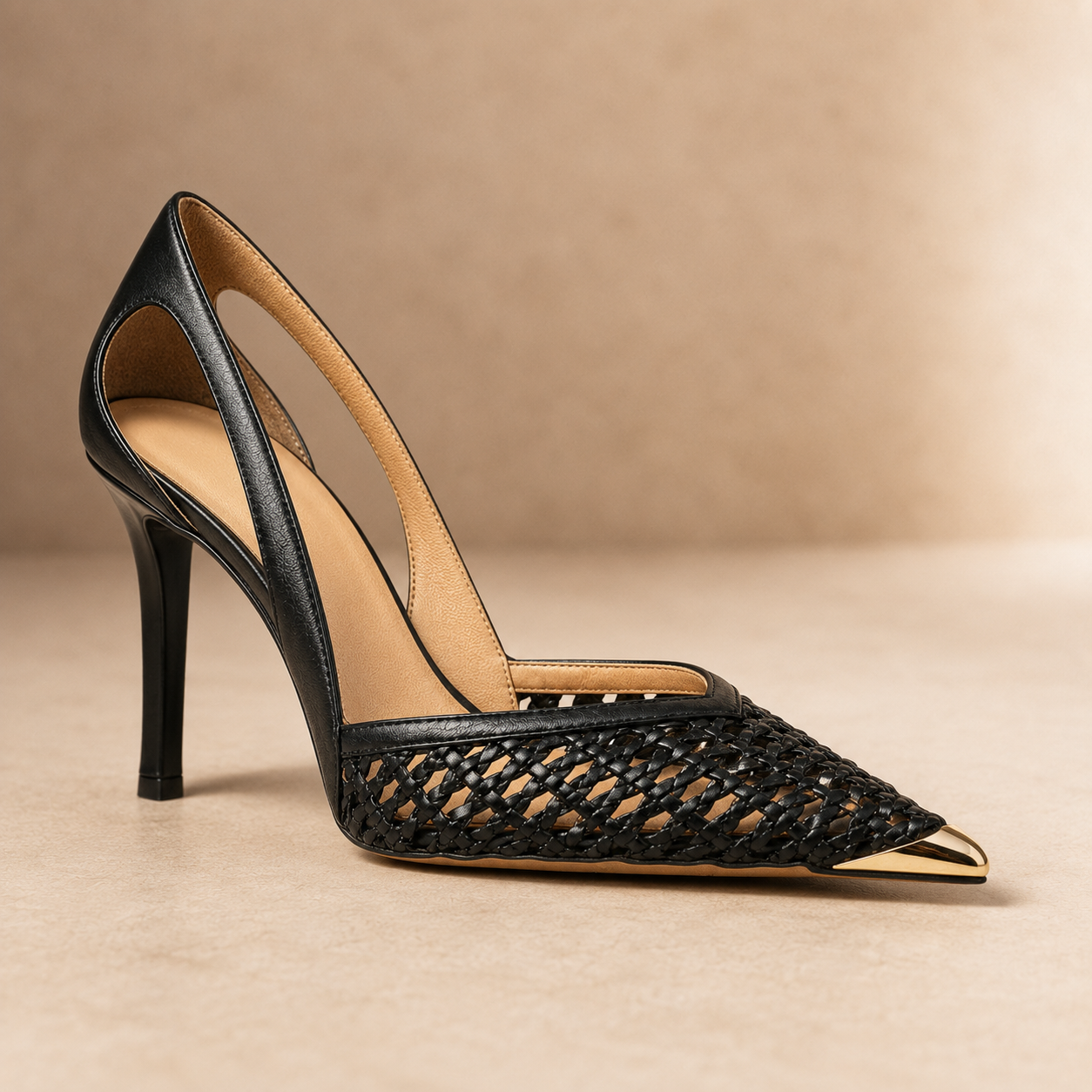 Anna I Gold Tip Heels