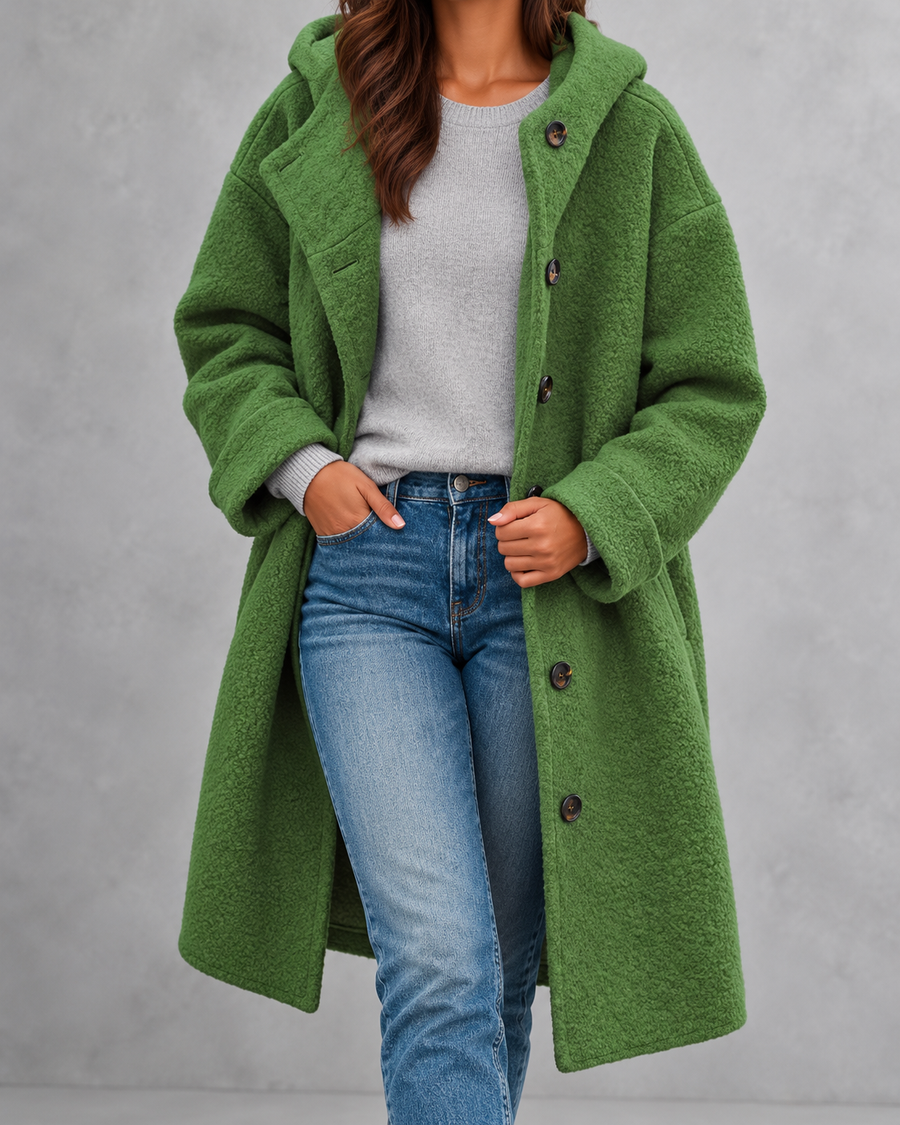 Eleanor | Longline Hooded Button-Front Coat