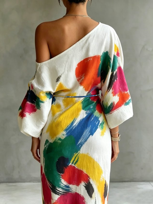 Adeline | Abstract Print Maxi Dress