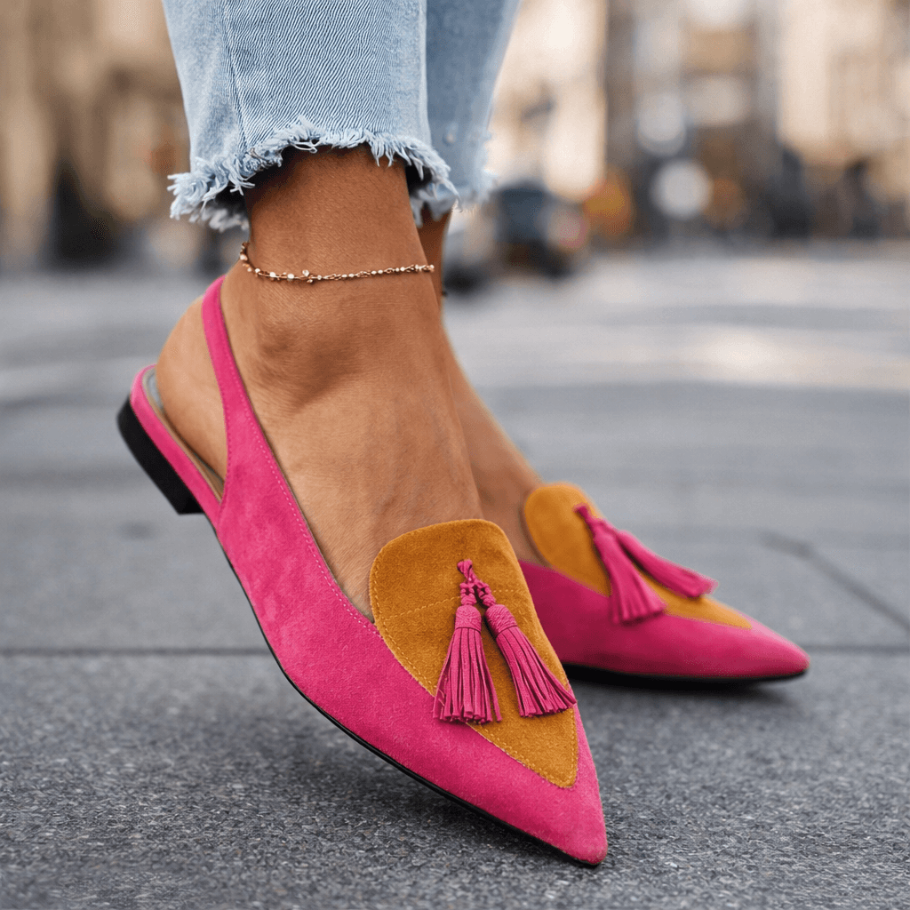 Isabella™ | Colorblock Tassel Slingback Flats