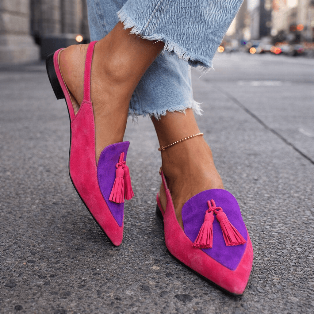 Isabella™ | Colorblock Tassel Slingback Flats