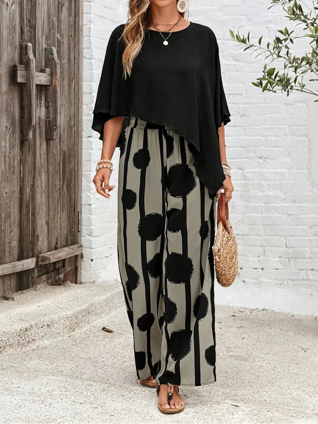 Kalliope I Comfortable Elastic Waist Two-Piece Set
