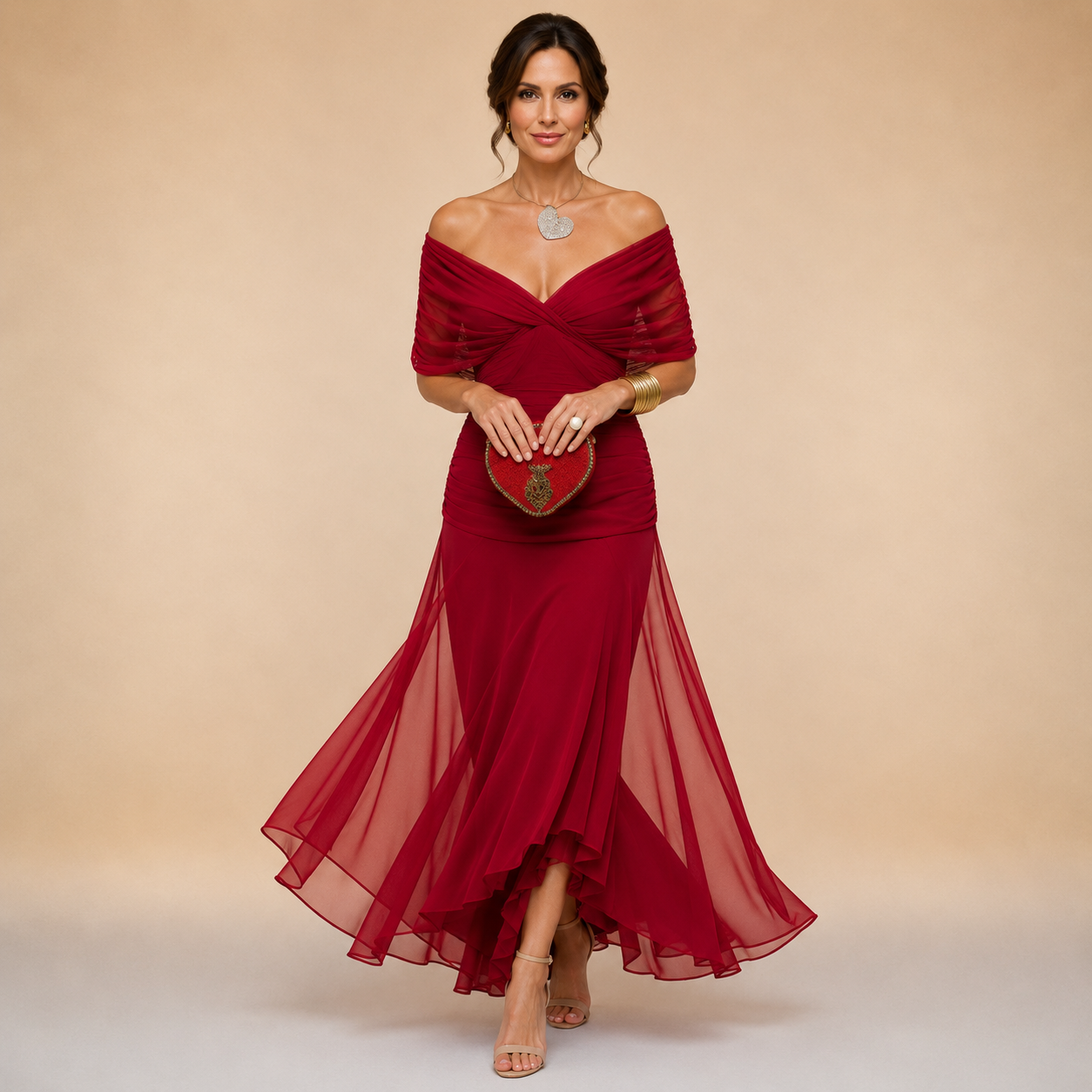 Emma | Draped V-Neck  Maxi Dress