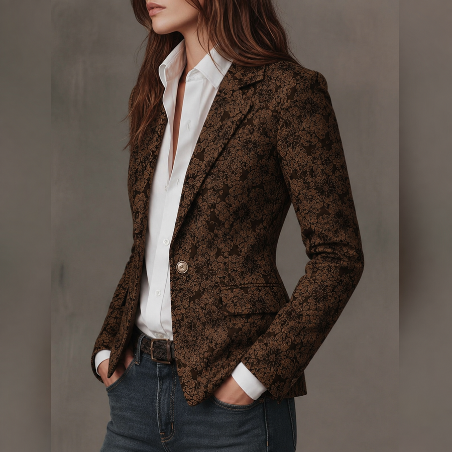 Hannah I  Paisley Jacquard Fitted Blazer