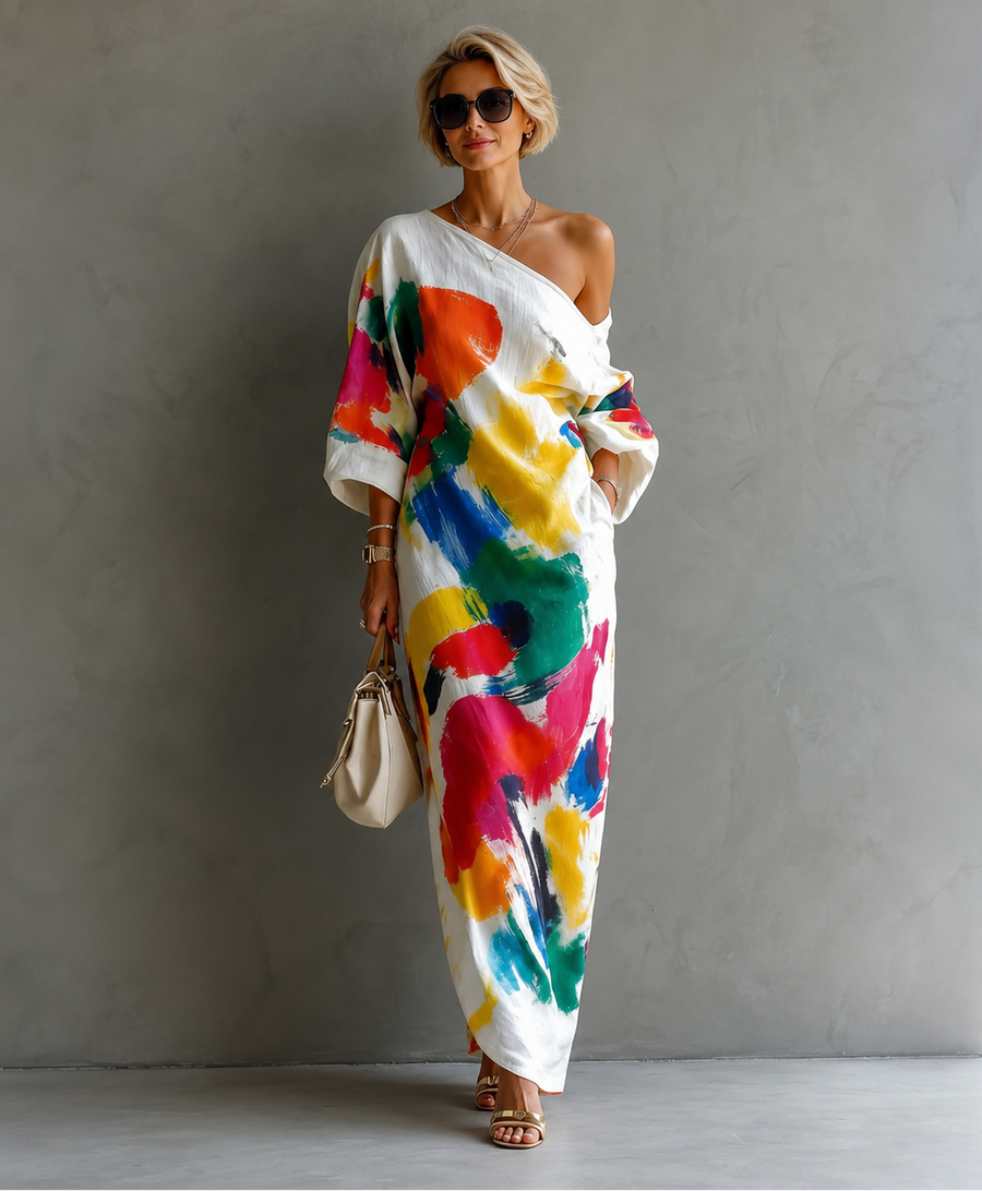 Adeline | Abstract Print Maxi Dress