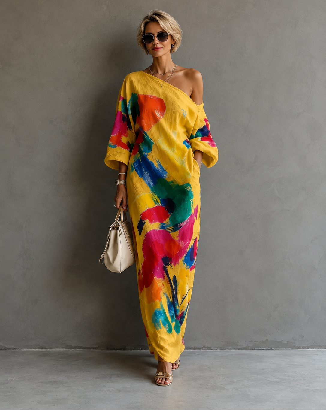 Adeline | Abstract Print Maxi Dress