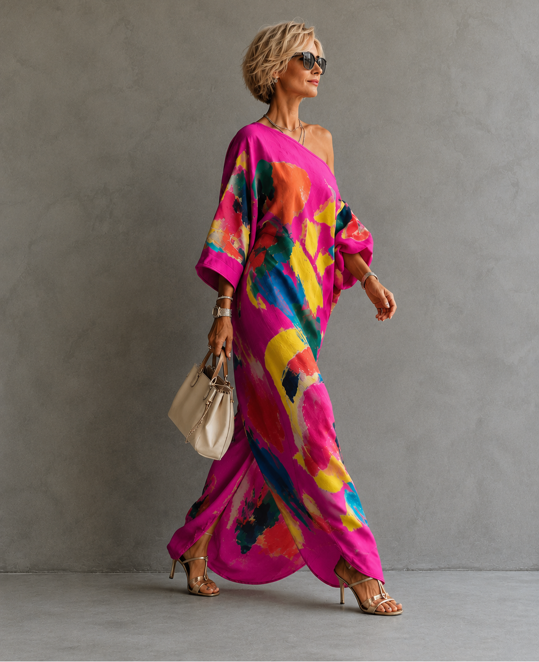 Adeline | Abstract Print Maxi Dress