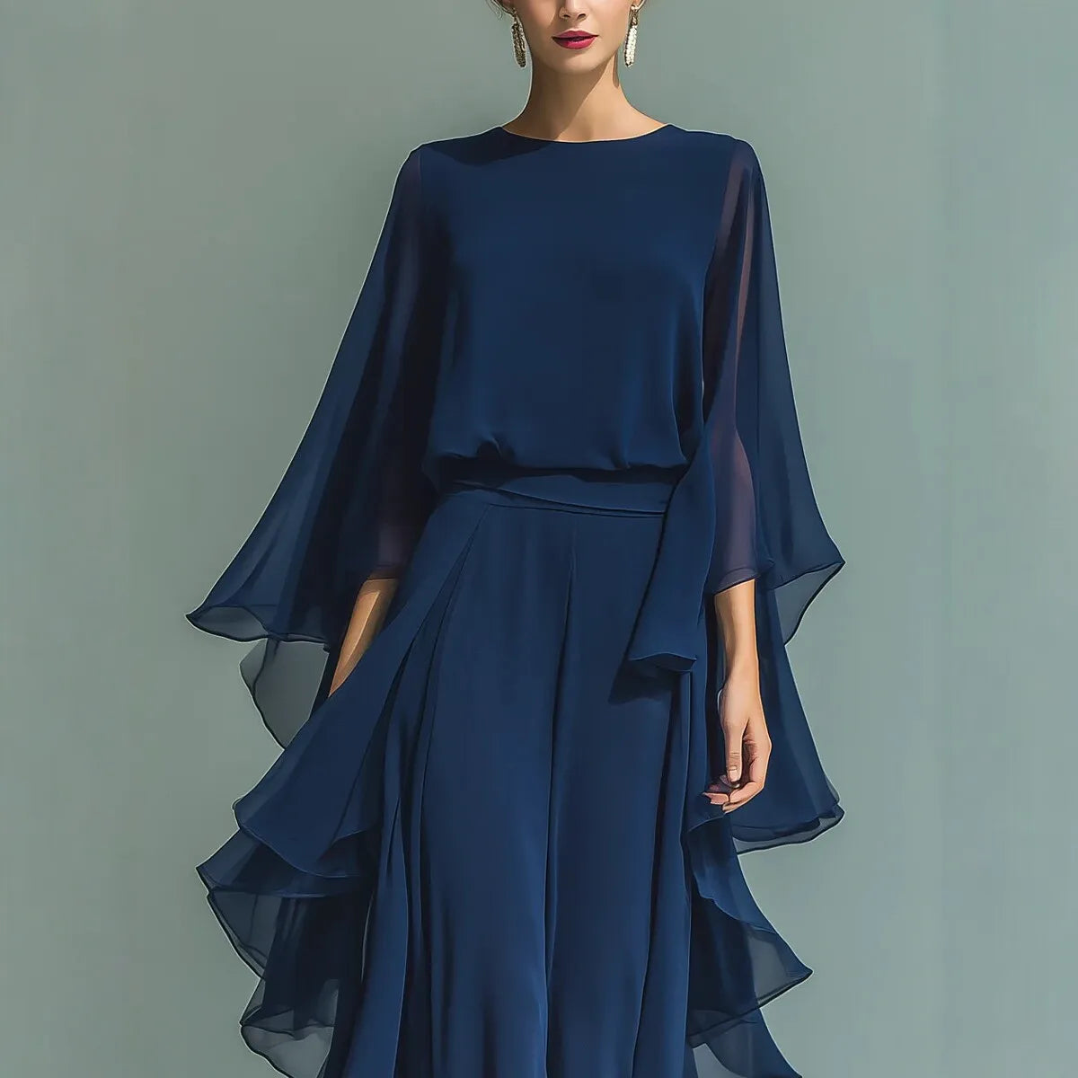 Evelina | Elegant Ruffle Two-Piece Set