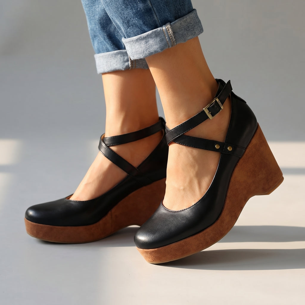 Annabel I Cross-Strap Wedges