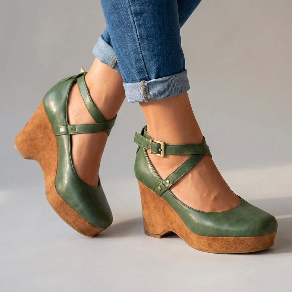 Annabel I Cross-Strap Wedges