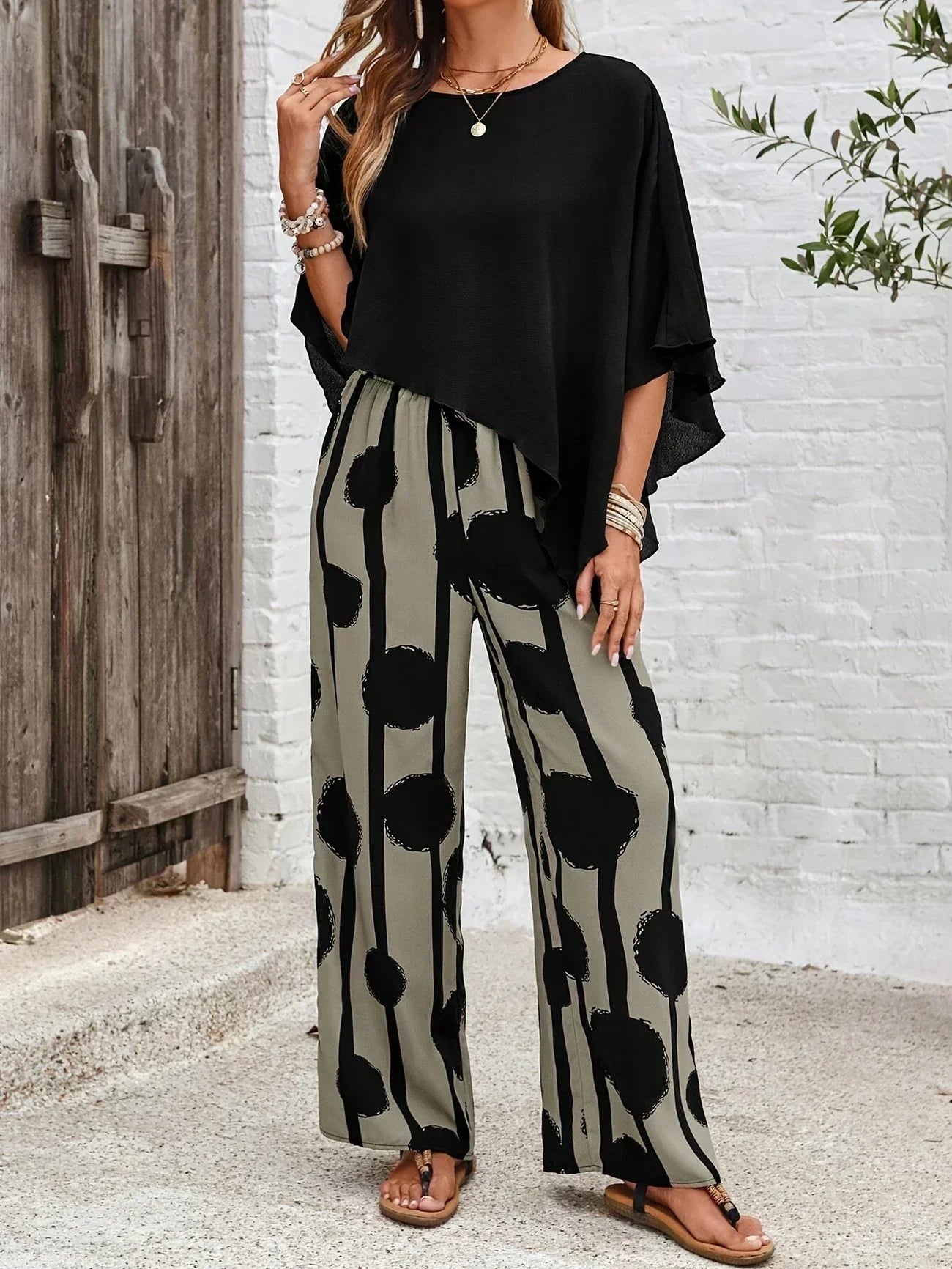 Kalliope I Comfortable Elastic Waist Two-Piece Set