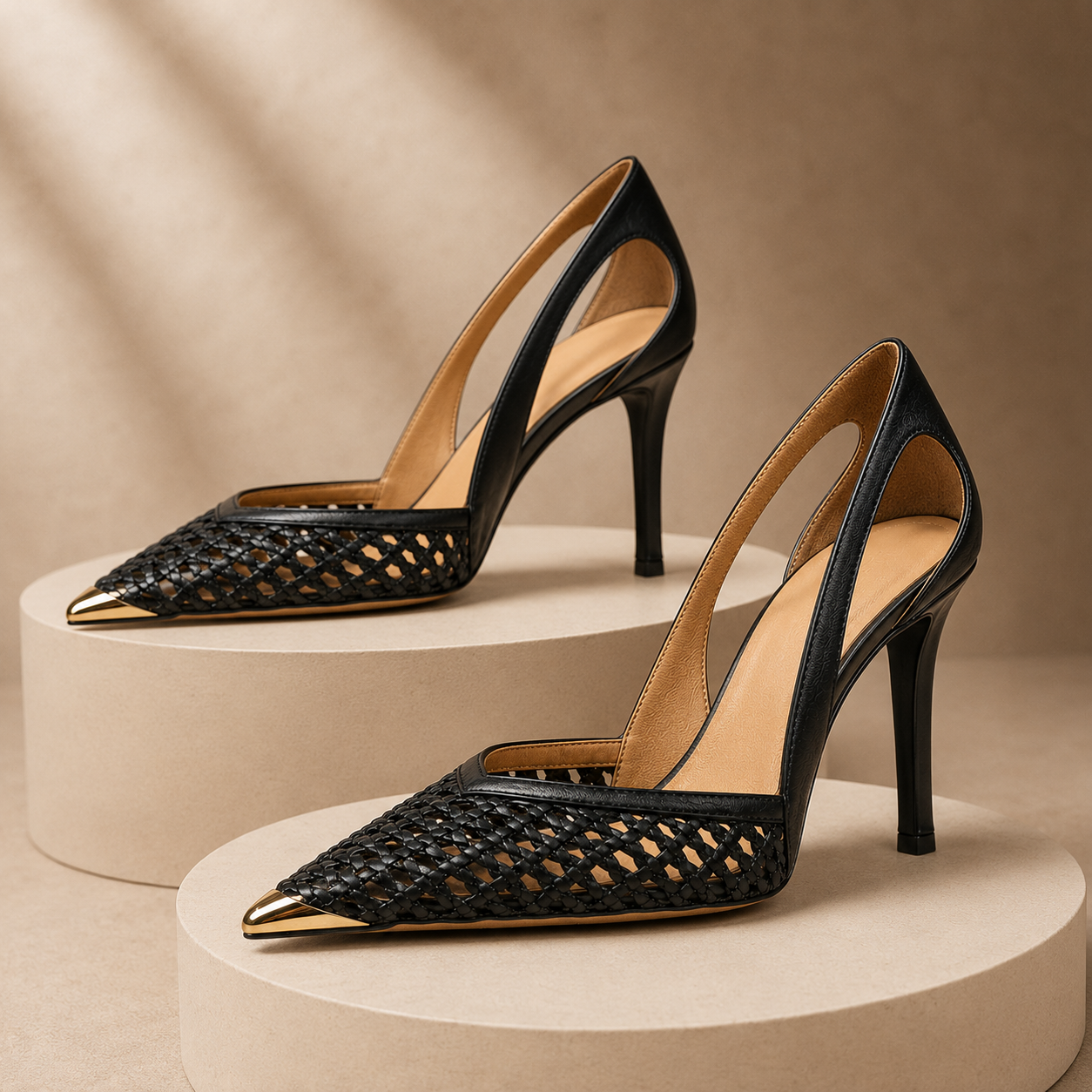 Anna I Gold Tip Heels