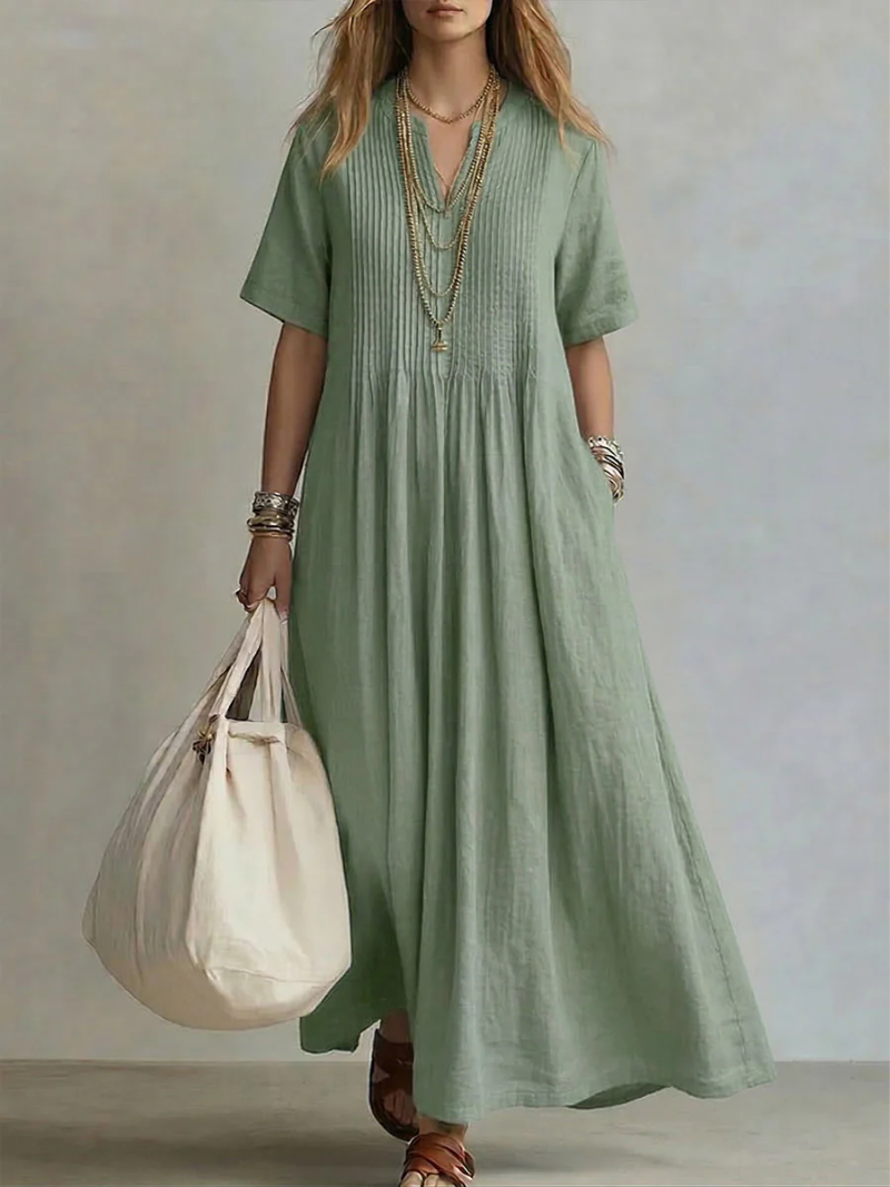Livia I Pintuck Maxi Dress