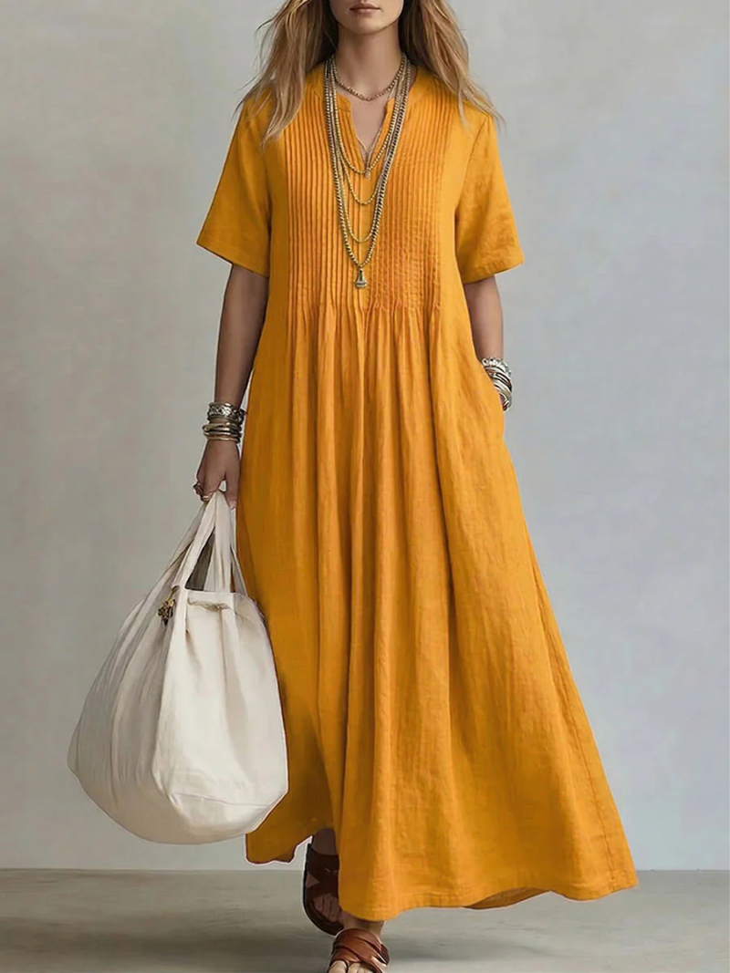 Livia I Pintuck Maxi Dress