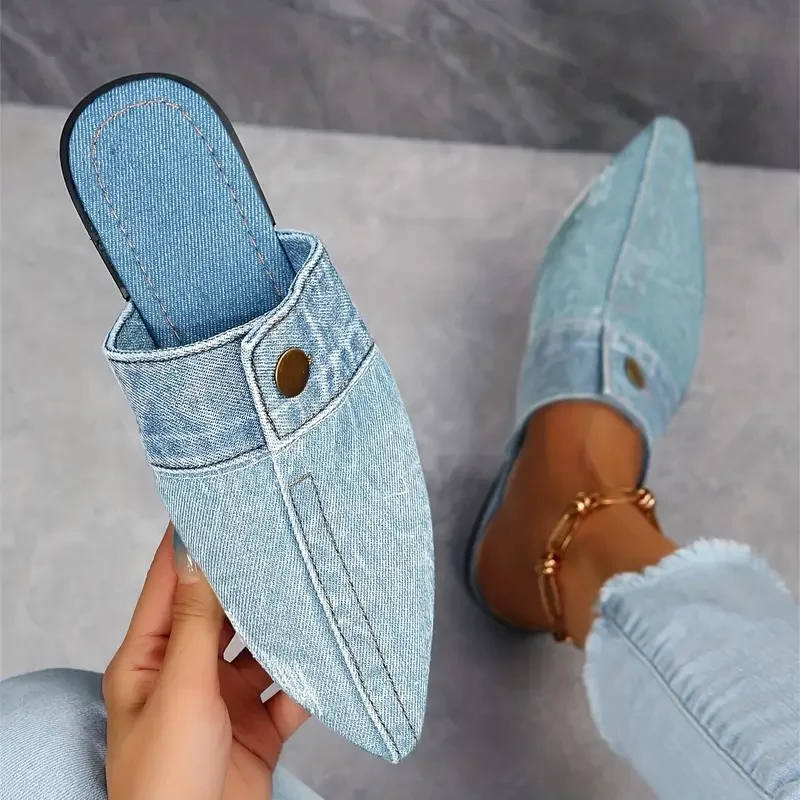 Sara I Denim Theory Mule Slide
