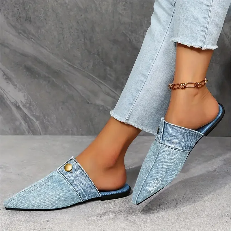 Sara I Denim Theory Mule Slide
