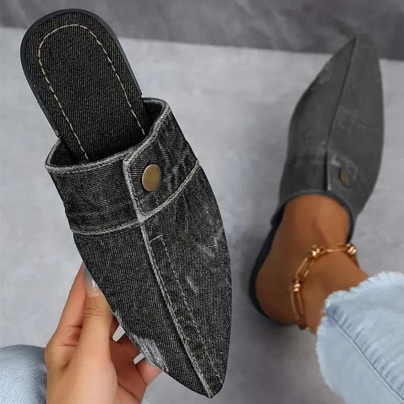 Sara I Denim Theory Mule Slide