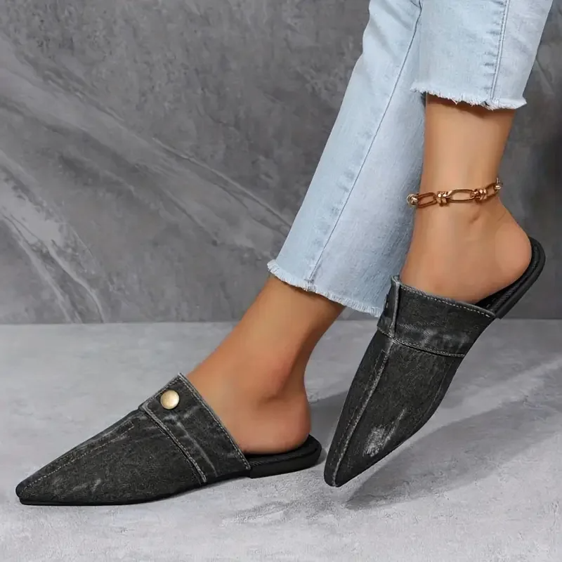 Sara I Denim Theory Mule Slide