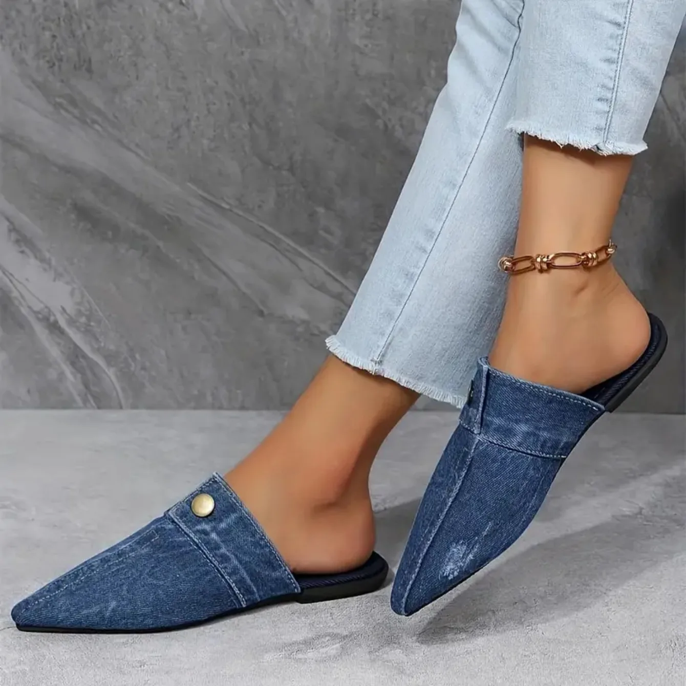 Sara I Denim Theory Mule Slide