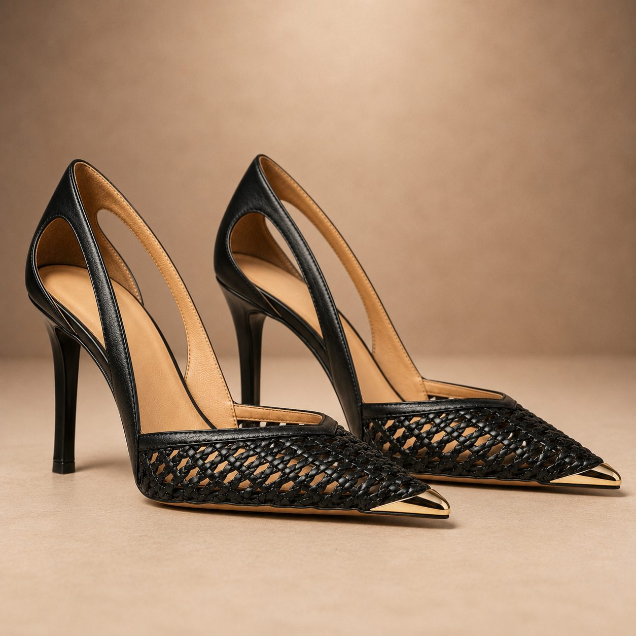 Anna I Gold Tip Heels