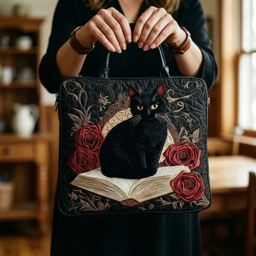 Artisan Bag – Black Cat & Roses