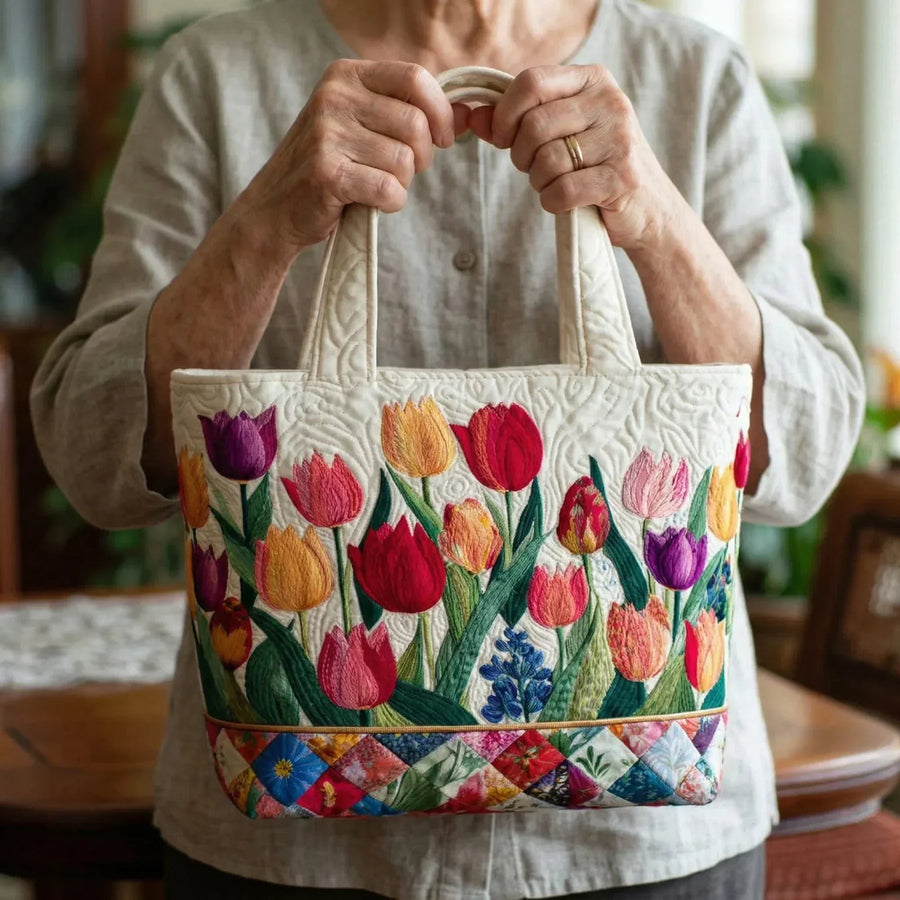 Borsa Imbottita - Giardino di Tulipani