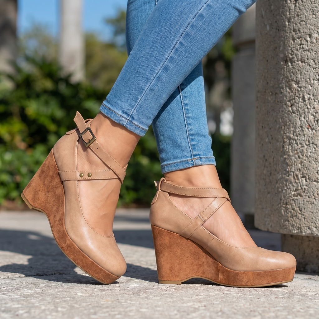 Annabel I Cross-Strap Wedges