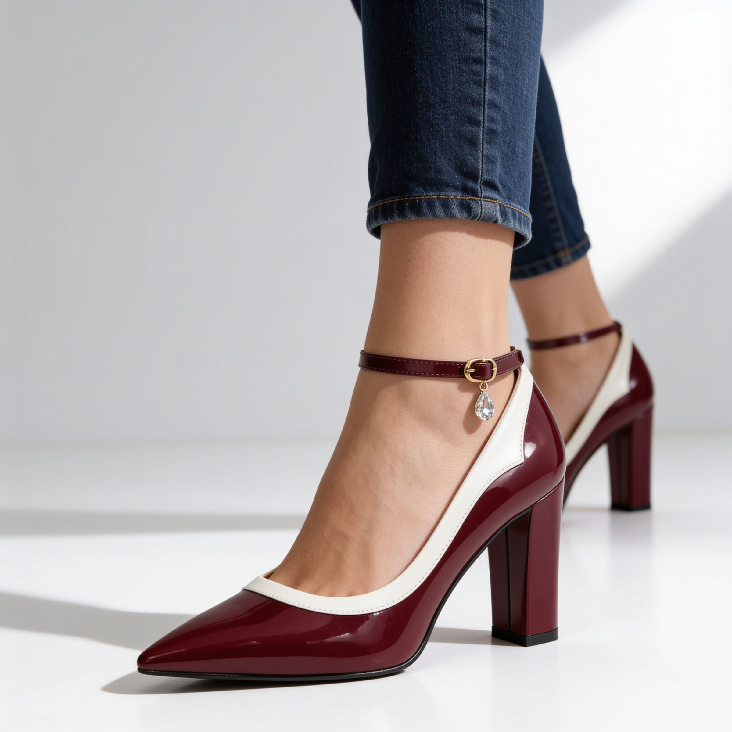 Seraphina™ | Contrast Strap Heels