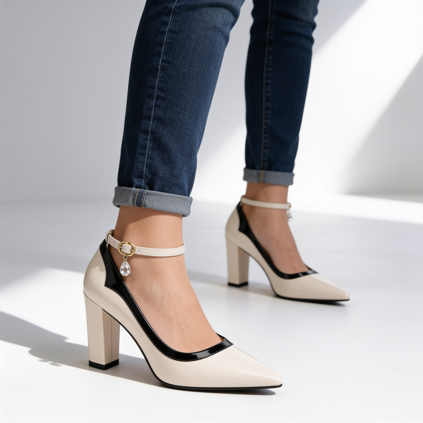 Seraphina™ | Contrast Strap Heels
